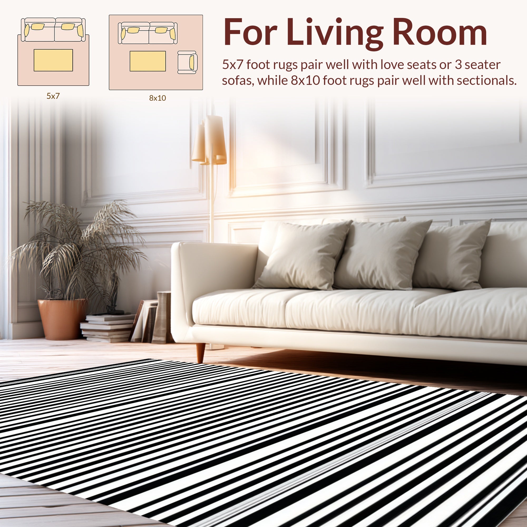 Bold Horizontal Stripe Design Rug
