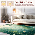 Misty Meadow Floral Bird Scene Rug