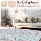 Soft Botanical Outline Pastel Rug
