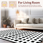 Bold Geometric Grid Pattern Rug