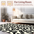 Bold Abstract Black On Cream Pattern Rug