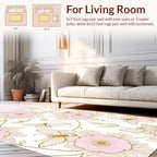 Pink Floral And Butterfly Outline Rug