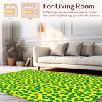 Bold Green Yellow Animal Print Rug