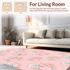 Painterly Floral Design In Blush Tones Rug