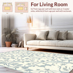 Blue Leaf Vine Pattern Rug