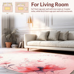 Soft Pink Floral Watercolor Design Rug