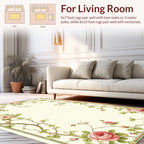 Vintage Rose Vine Floral Border Rug