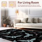 Whimsical Bat Swirl Pattern Rug