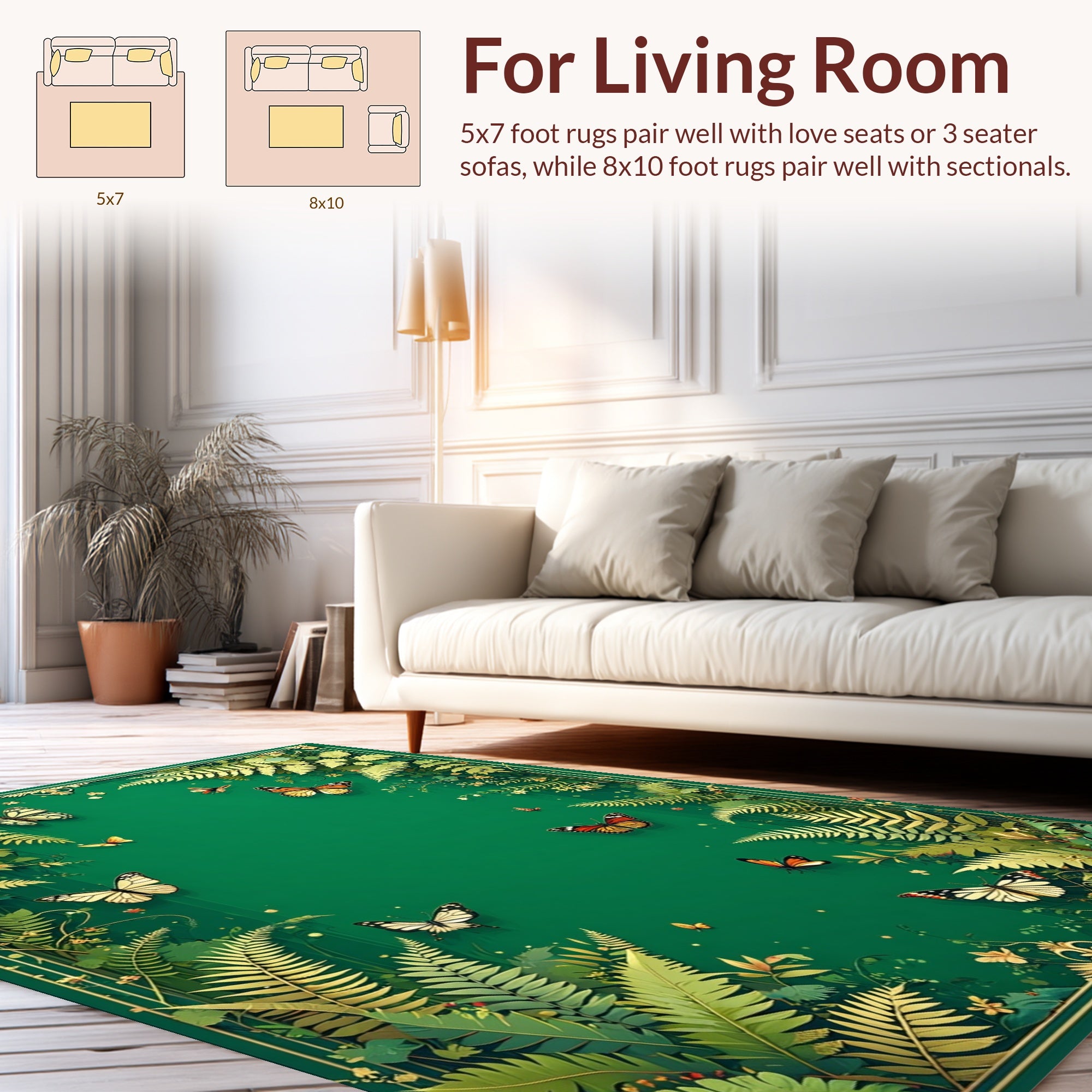 Emerald Forest Butterfly Medley Rug