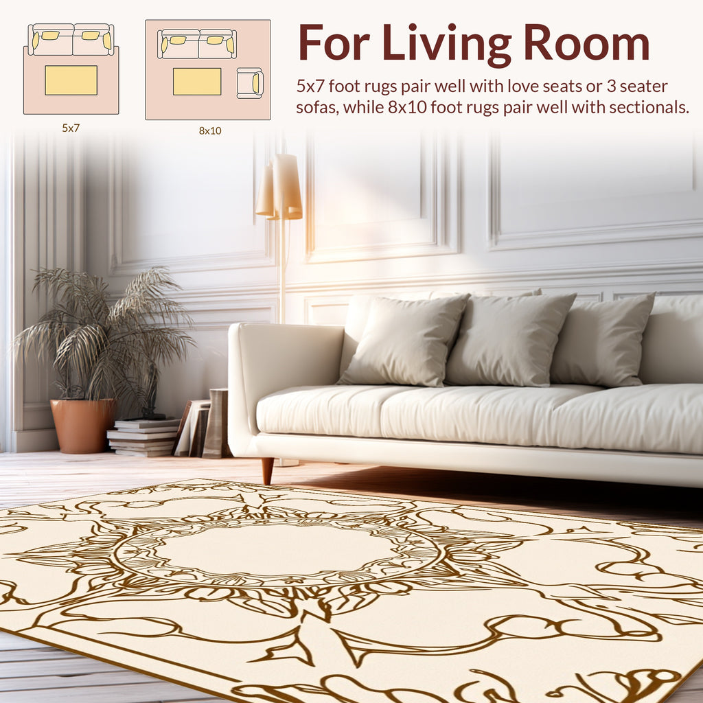 Ornate Floral Art Nouveau Pattern Rug