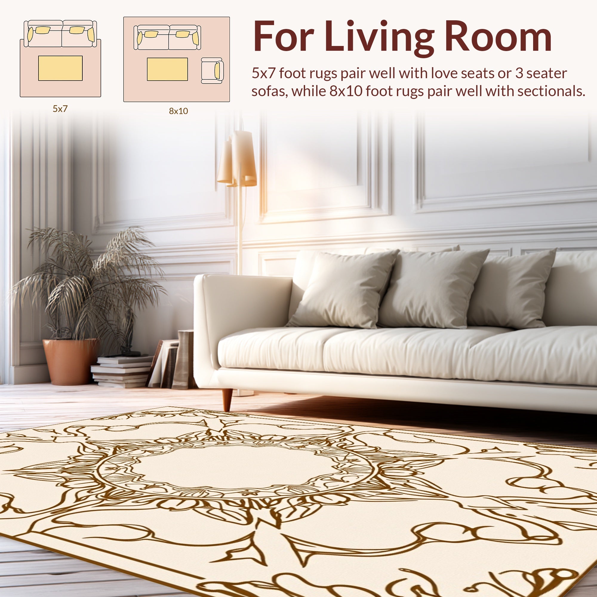 Ornate Floral Art Nouveau Pattern Rug