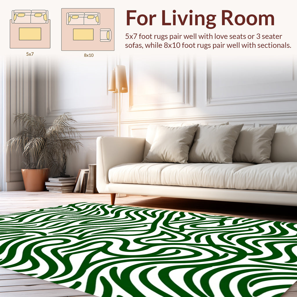 Nature Inspired Wavy Pattern Rug