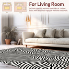 Abstract Black White Winding Pattern Rug