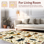 Insects Flowers Whimsical Pattern Rug