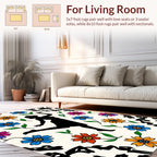 Silhouette Dancing Amidst Floral Explosion Rug