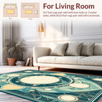 Vintage Teal Geometric Mandala Rug