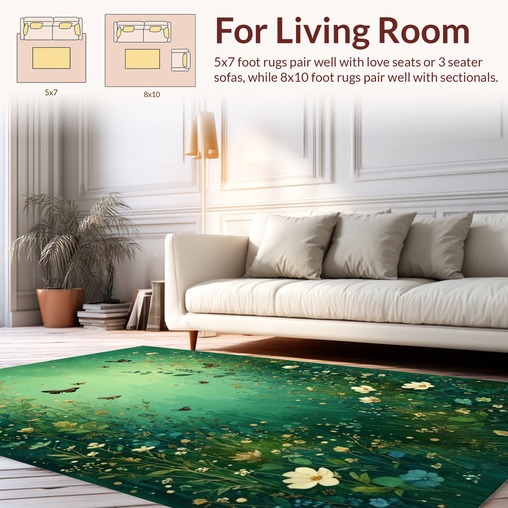 Enchanted Meadow Butterflies 2 Pattern Rug
