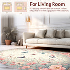 Whimsical Floral Butterflies Pattern Rug