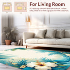 Tropical Paradise Floral Wave Design Rug