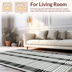 Abstract Black White Striped Pattern Rug