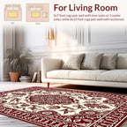 Exquisite Maroon Floral Medallion Ornament Rug