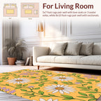 Daisies Lavender Birds Vines Pattern Rug