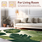 Lush Tropical Leaf Pattern Rug