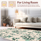 Elegant Teal Floral Vine Pattern Rug
