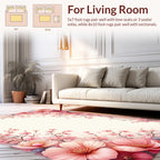 Pink Cherry Blossom Floral Pattern Rug