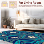 Coastal Seashell Swirls Pattern Rug