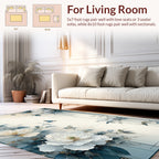 Delicate Floral Bird Garden Design Rug