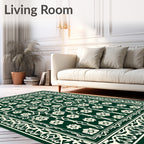 Emerald Ivory Floral Medallion Harmony Rug