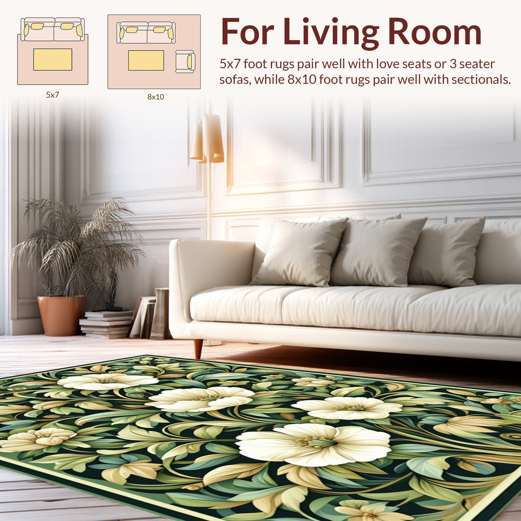 Classic Floral Vine Pattern Rug