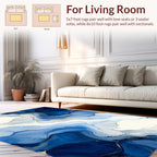 Indigo Swirl Abstract Flow Rug