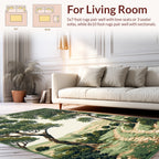 Lush Trees Pathways Countryside Scene Rug
