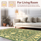 Elegant Floral Vine Golden Pattern Rug