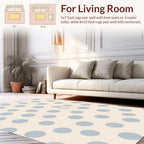 Charming Blue Polka Dot Pattern Rug