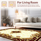 Ornate Floral Scroll Border Design Rug