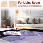 Whimsical Moon Wave Pattern Rug