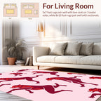 Red And Pink Animal Motif Rug
