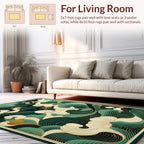 Emerald Waves with Gold Accents Rug