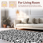 Abstract Black White Organic Pattern Rug