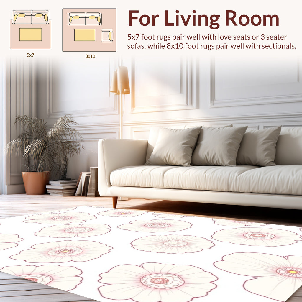 Pastel Floral Outline Repeating Rug
