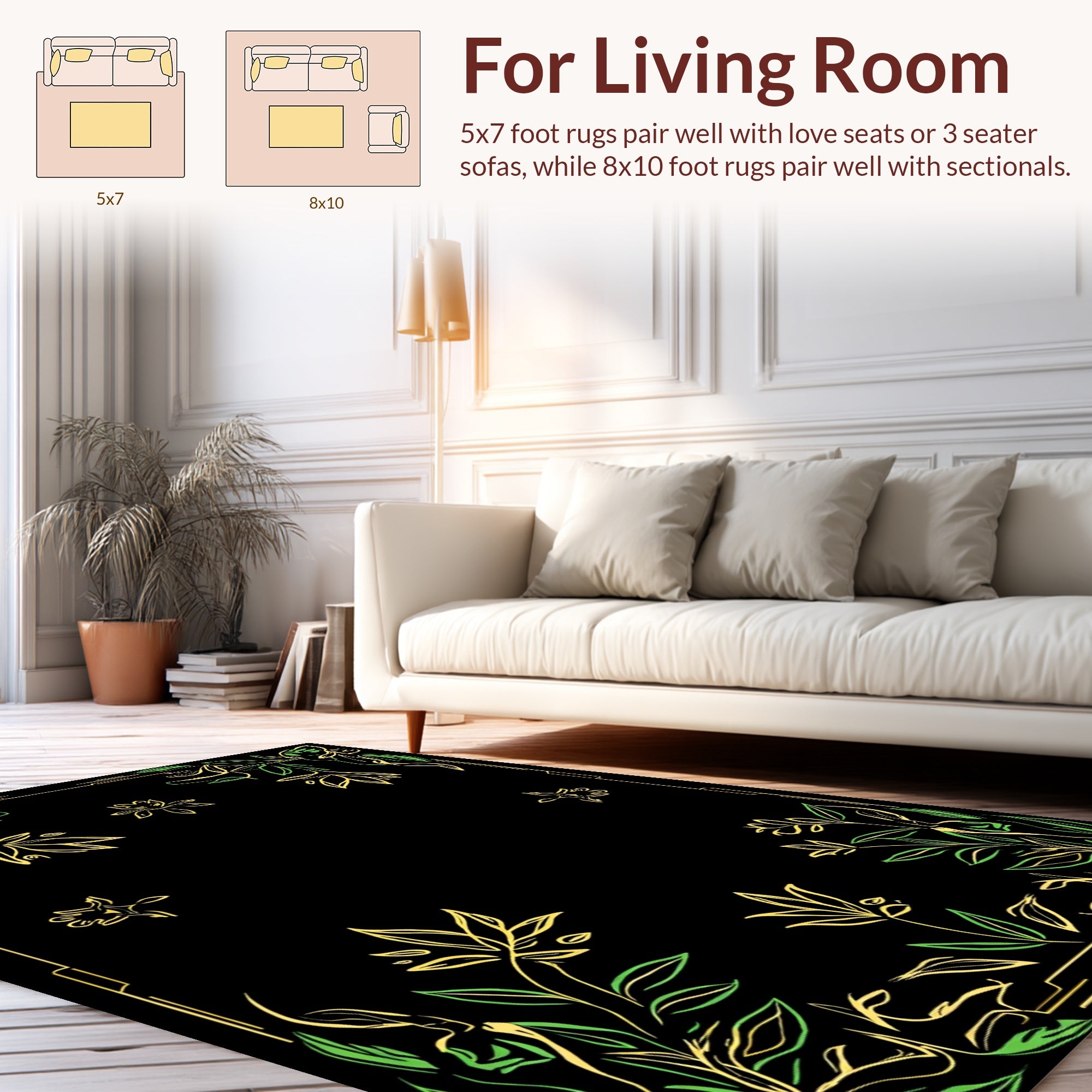 Art Nouveau Floral Scroll Rug