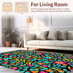 Vibrant Floral Pattern Rug
