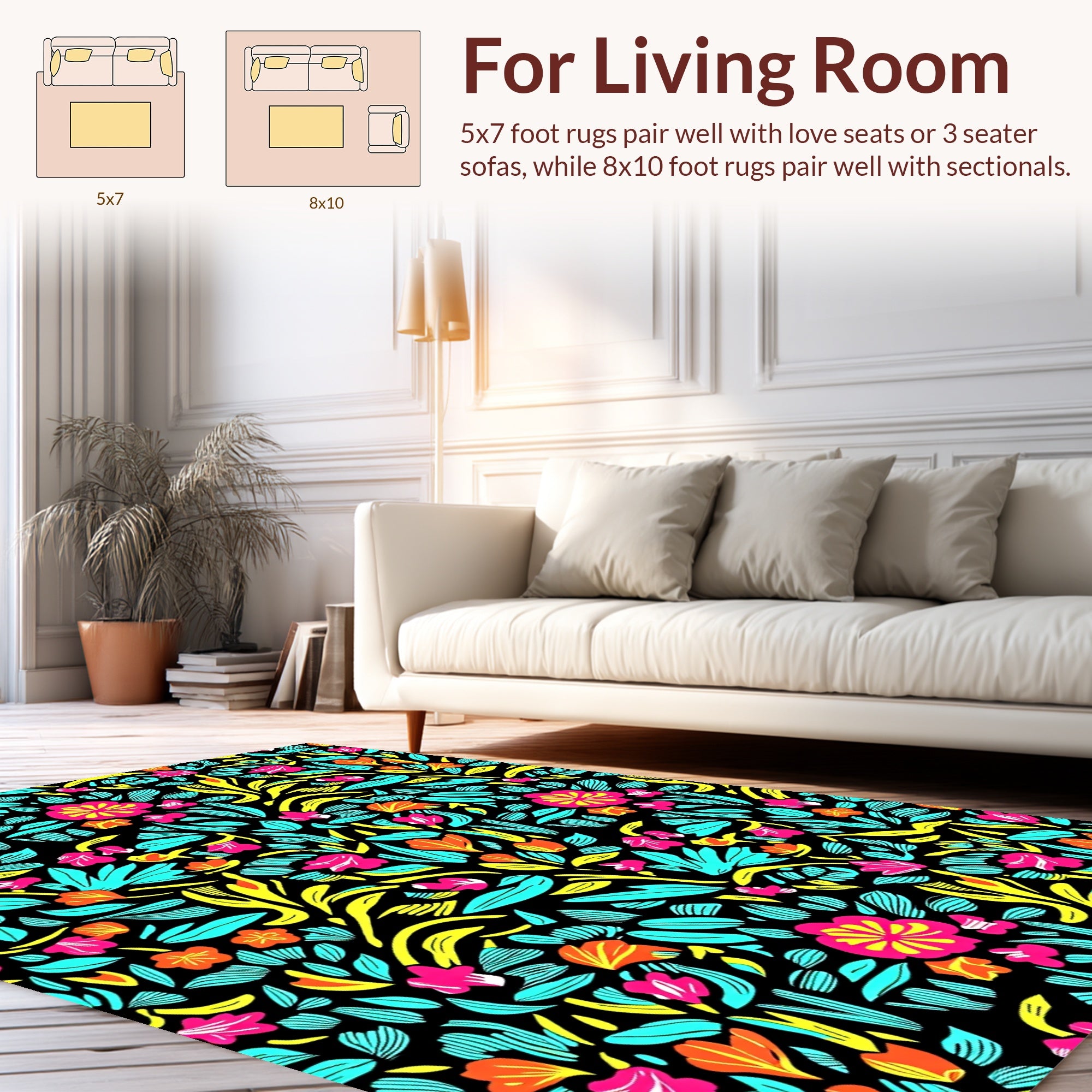 Vibrant Floral Pattern Rug