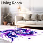 Whimsical purple blue star swirl Rug