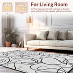 Abstract Black Line Art Design Rug