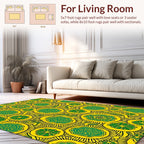 Bold Floral Abstract Yellow Green Rug