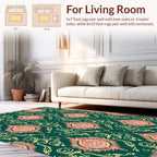 Art Deco Inspired Floral Patterned Rug